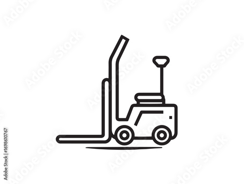 Detailed flat design pallet jack symbol in clean vector