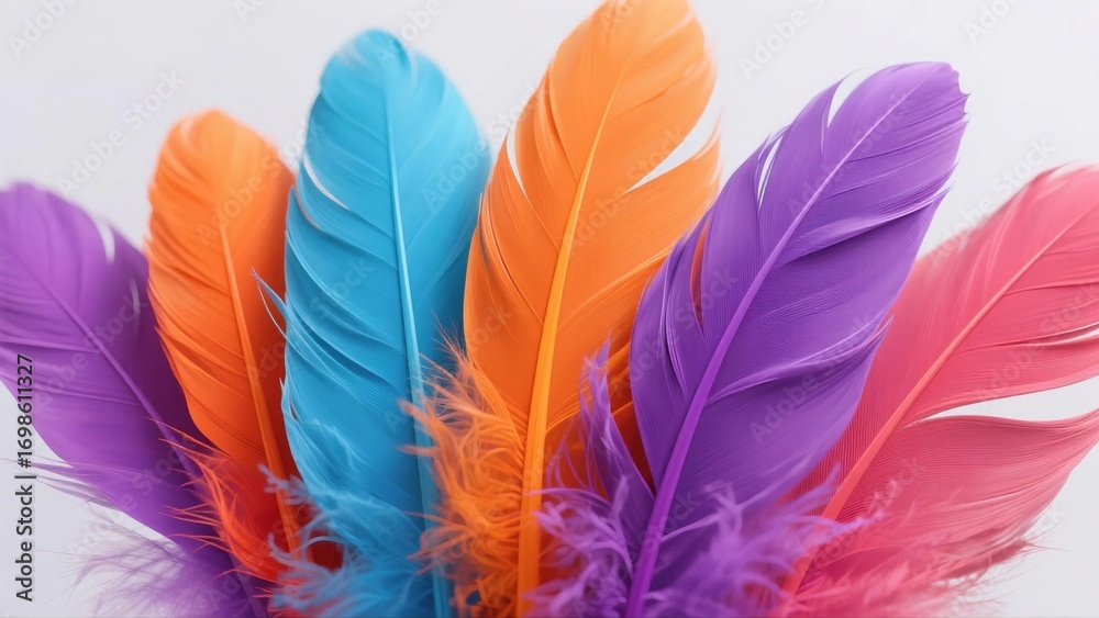 Fototapeta premium Colorful feathers closeup