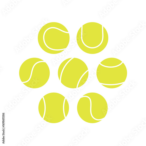 Padel ball and tennis ball minimal icon clipart