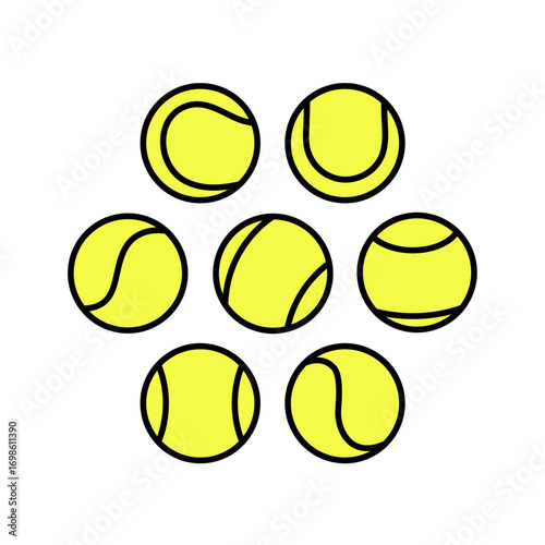 Padel ball and tennis ball minimal icon clipart