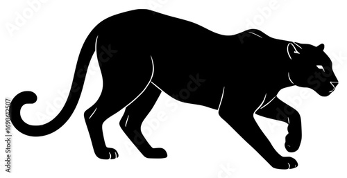 Black panther animal silhouette vector illustration