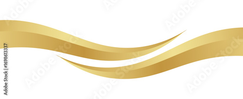 gold wave curve, golden wave corner shape for element, stripes ribbon golden graphic, striped gold. vector