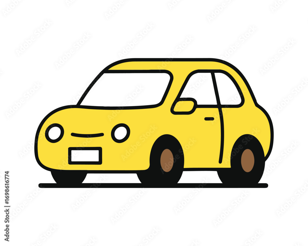 Obraz premium Minimalist Vector Icon of Car Viewed from Front Angle