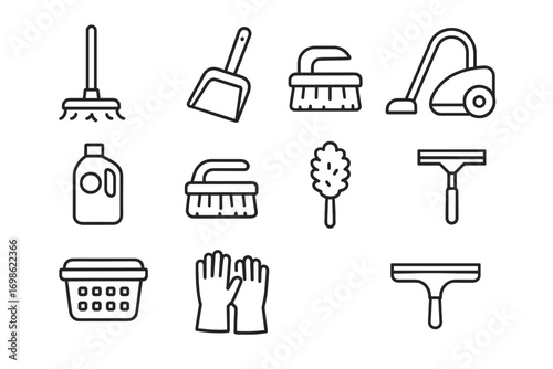 Sanitation Equipment Outline Icon Pack