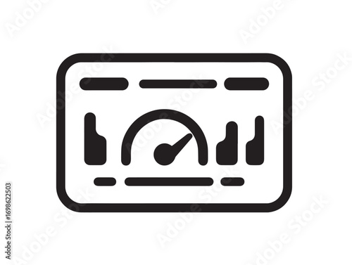 Sleek Industrial Power Analyzer Icon in Clean Elegant Minimal Vector Illustration Style