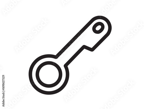 Heavy Duty Ratchet Wrench Icon in Professional Minimal Vector Line Illustration