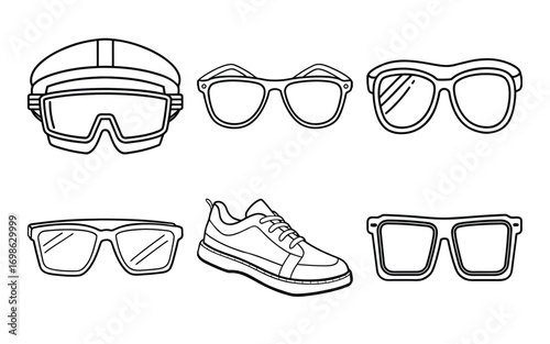 Vector art of collection of accessories