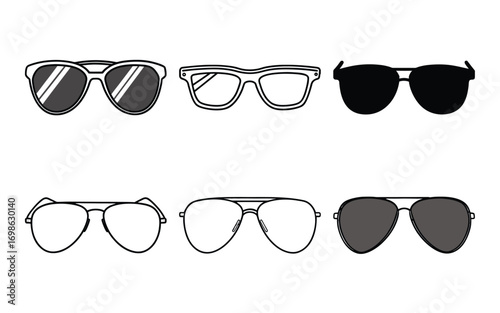 Vector art of collection of sunglasses
