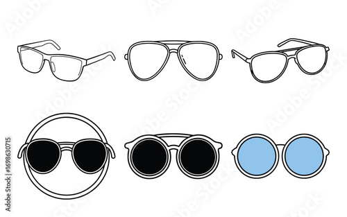 Vector art of set of glasses