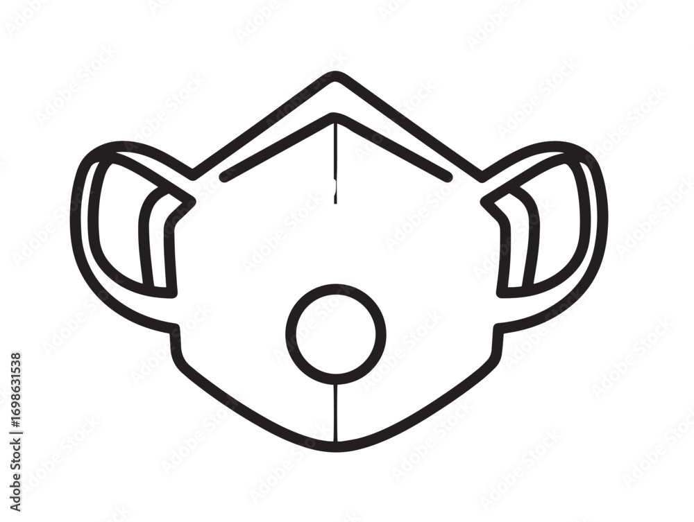 Obraz premium Protective Healthcare Respiratory Mask N95 Icon in Clean Elegant Vector Illustration