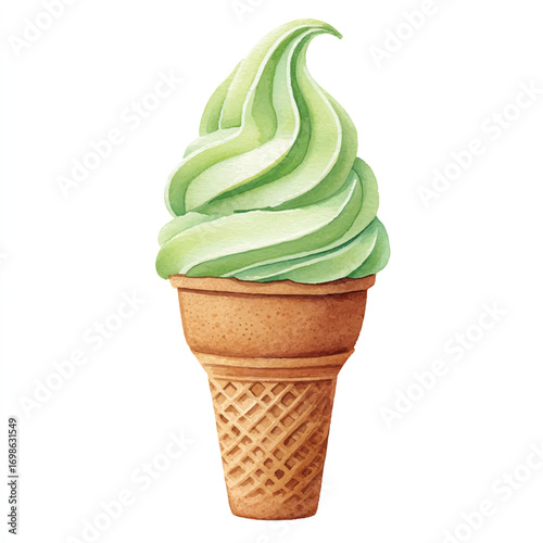Green ice cream cone a perfect summer treat for everyone.