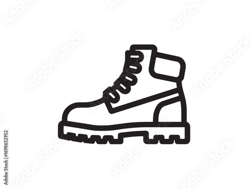 Protective Safety Boots Icon in Clean Minimal Professional Vector Line Artwork