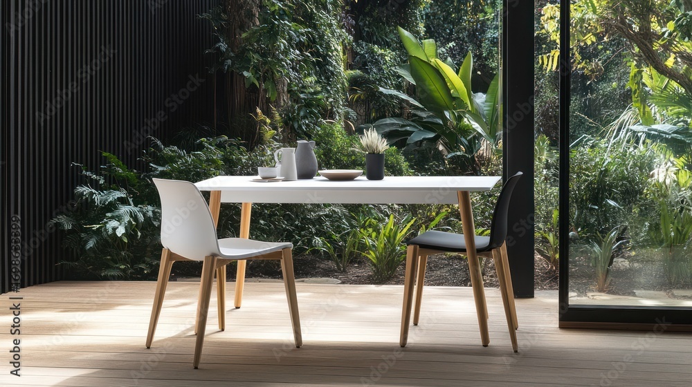 Obraz premium Modern dining table and chairs