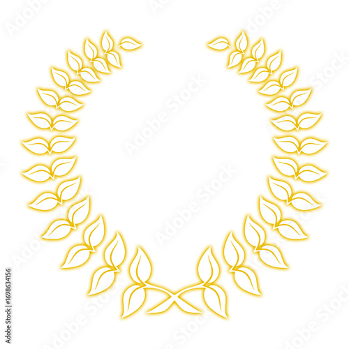 Golden laurel wreath symbol of victory and honor