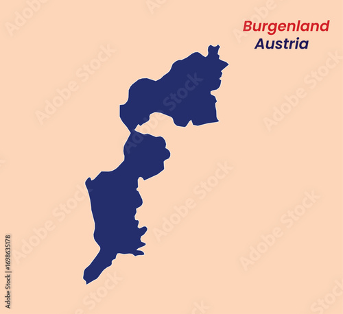 Map of Austria, Map of Austria states Vector Illustration, Burgenland, Carinthia, Lower Austria, Upper Austria, Salzburg, Styria, Tyrol (Tirol), Vorarlberg, Vienna.
