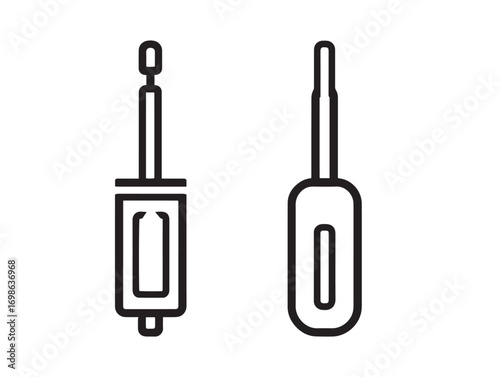 Industrial Screwdriver Set Icon in Modern Simple Clean Vector Line Artwork Design