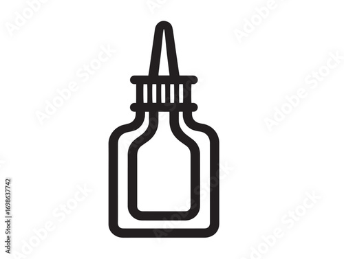 Protective Sealant Tube Icon in Modern Clean Minimal Vector Line Artwork Design