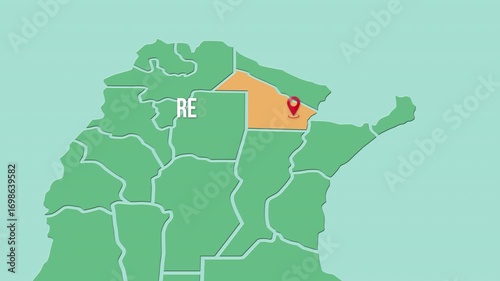 Mapa de Argentina con división política resaltando la provincia Provincia de Chaco y capital Resistencia