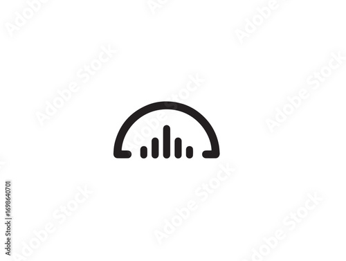 Sleek Sound Level Meter Icon in Elegant Simple Modern Vector Artwork