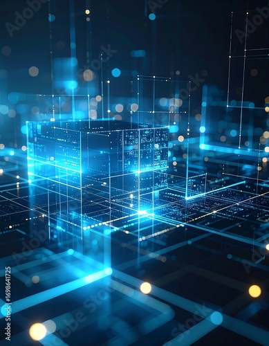 Abstract digital network cube