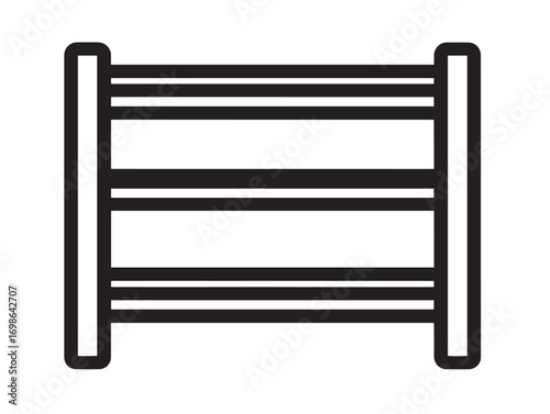 Professional Steel Shelving Icon in Stylish Clear Elegant Vector Artwork