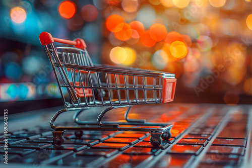 shopping with a supermarket cart
