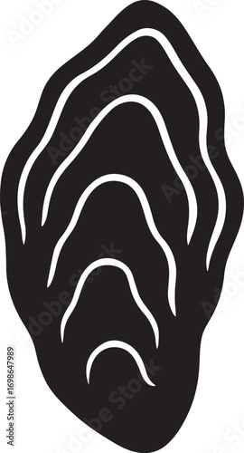 Oyster silhouette vector design for seafood, marine, shellfish, restaurant, culinary and decor.