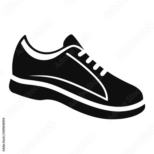 sport shoe silhouette isolated on white background