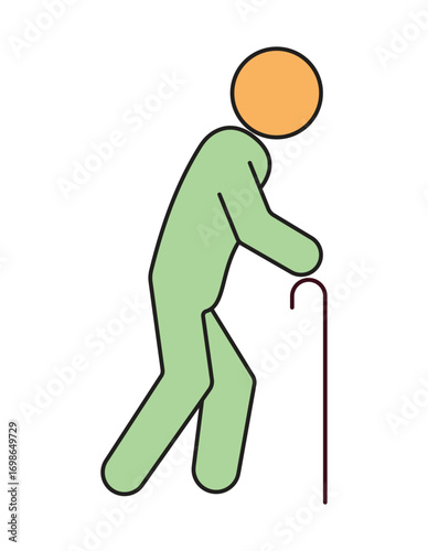 Senior Citizen and Old Age Symbol for Healthcare Concepts
