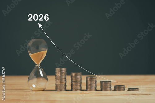 Ideas for saving money from income. Savings goals for the year 2026. Idea of ​​saving money for friends to pay taxes next year.