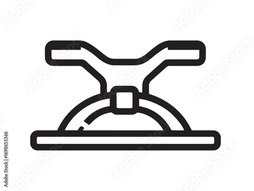 Durable Terminal Crimper Device Icon in Sleek Functional Vector Line Art Illustration