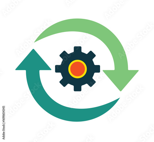 Colorful Flat Icon for Automation and Operations Management