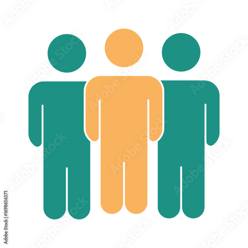 Individual in a Crowd Symbol for Uniqueness and Leadership Concepts