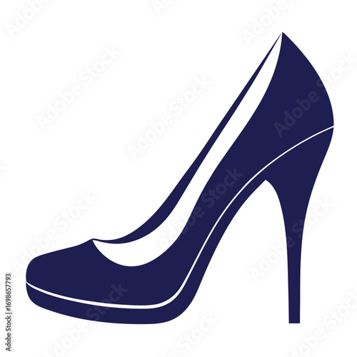 fashionable women shoe silhouette vector