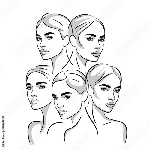 Elegant and Minimalist Vector Illustrations of Women