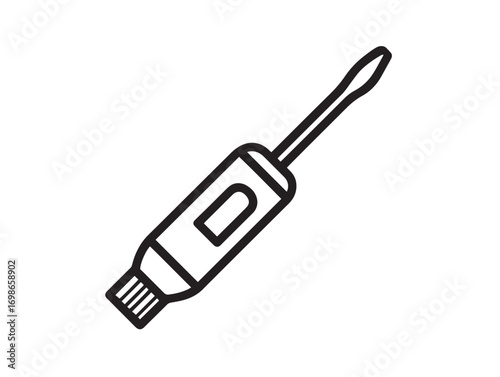 Stylish Torque Screwdriver Icon in Sleek Professional Vector Line Art Illustration