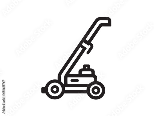 Functional Trolley Jack Icon in Stylish Minimal Vector Line Artwork Design