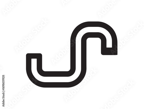 Durable Tube Bender Icon in Sleek Minimal Technical Vector Line Illustration