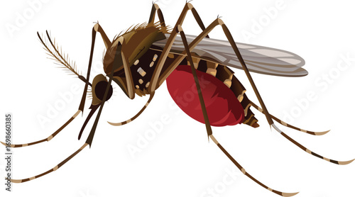 blood filled cartoon of a brown malaria eps