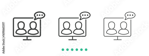 Online discussion icon. Thin line icon vector