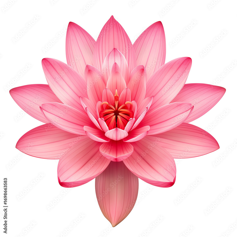 Obraz premium Pink Lotus flower on transparent or white background