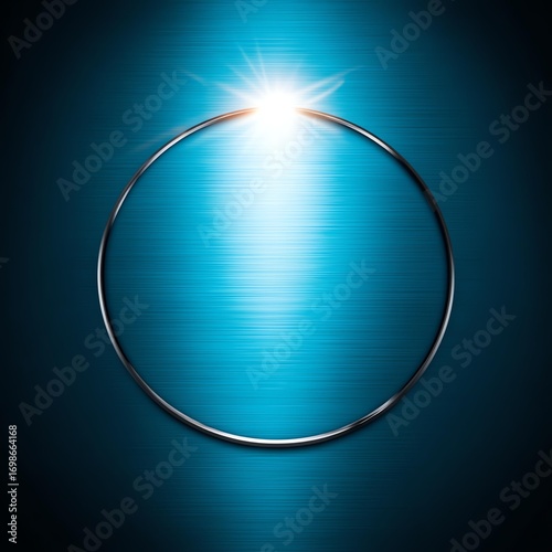 A captivating circular design with a bright glow at the top, set against a smooth blue background, perfect for modern graphics, wallpapers, or creative projects.