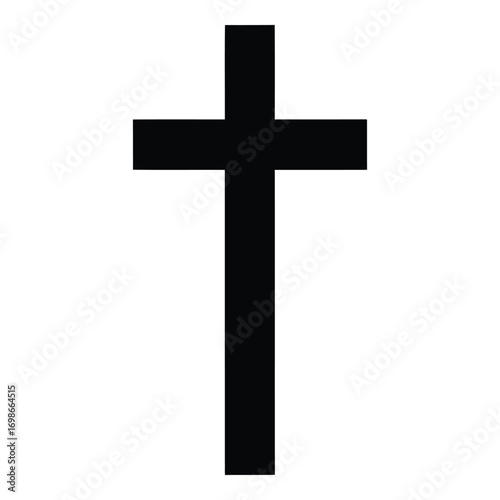 Vector art of black christian cross