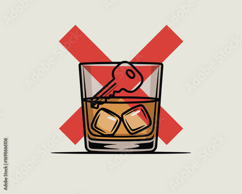 Don't Drink and Drive A Vector Illustration of Safety and Responsibility