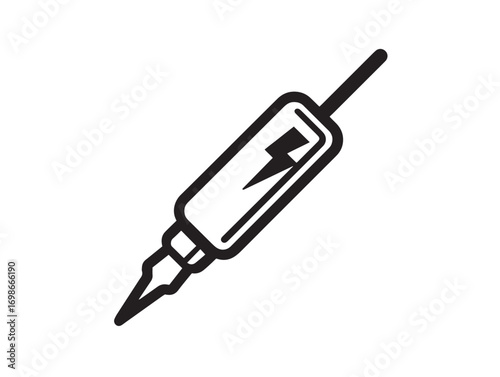 Professional Voltage Tester Pen Icon in Sleek Minimal Vector Illustration
