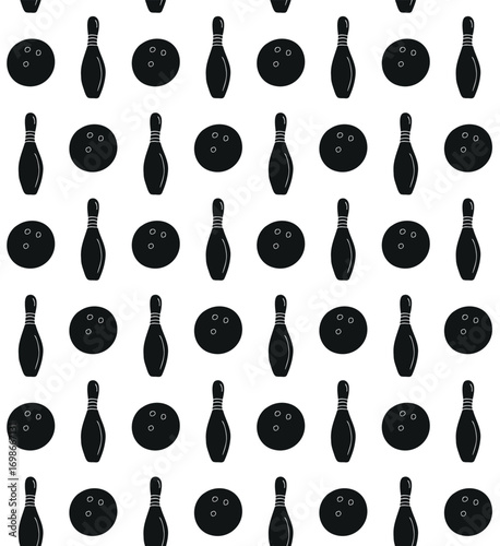 Vector seamless pattern of hand drawn sketch doodle outline bowling isolated on white background