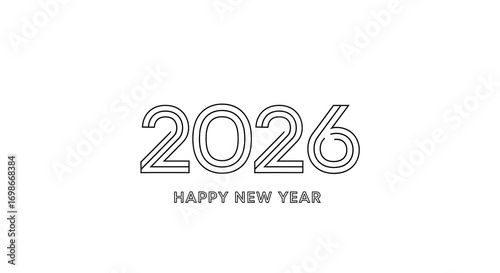 Wallpaper Mural Modern minimalist happy new year 2026 text design Torontodigital.ca