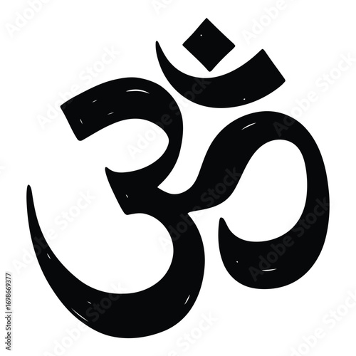 Vector art of om symbol, sacred sound and spiritual icon