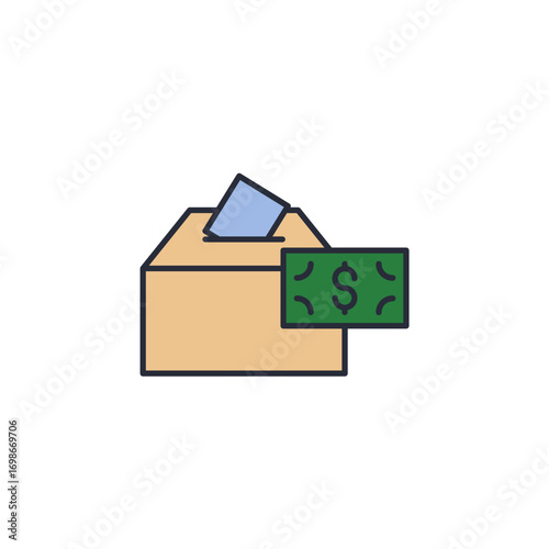 buy vote icon. buy vote Symbol sign for mobile concept and web design. Vector icon, Logo illustration, Vector graphics