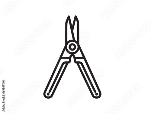 Clean Vector Icon of Wire Stripper Tool for Electrical Work